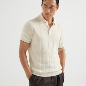 Rib knit polo