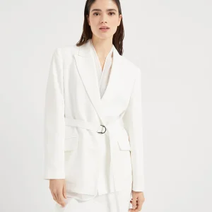 Twill blazer with monili