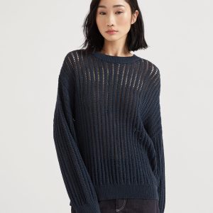 Ribbed openwork sweater