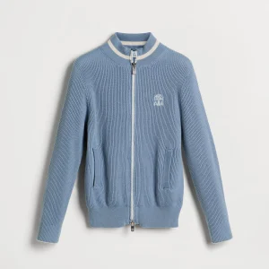 English rib knit cardigan