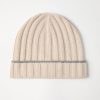 Cashmere rib knit beanie