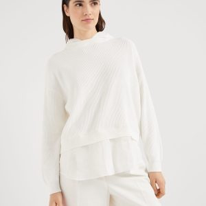 Faux Layered sweatshirt with monili