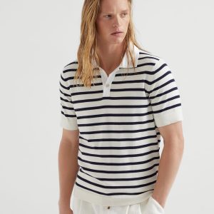 Knit polo shirt