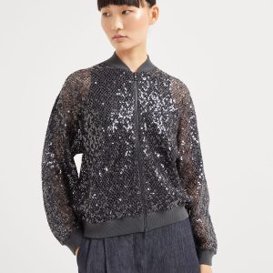 Dazzling Net Embroidery cardigan