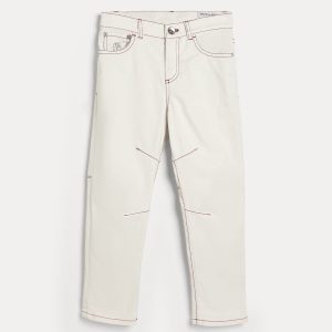 Trousers with contrast stitching