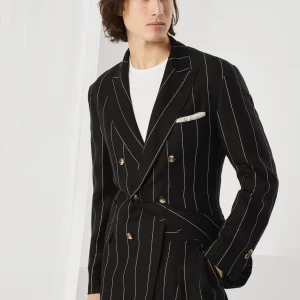 Diagonal twill unconstructed blazer