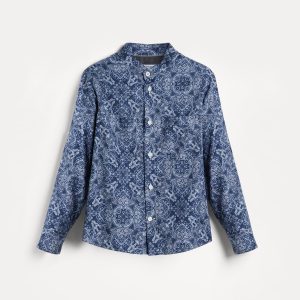 Mandarin collar shirt