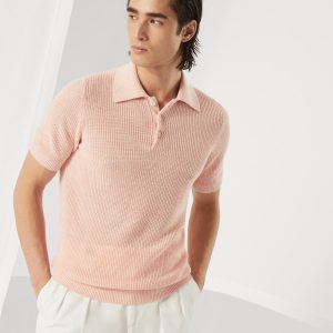 Half English rib knit polo