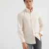 Striped poplin shirt