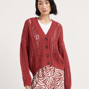 Ribbed Net cardigan