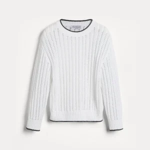 Ribbed openwork sweater
