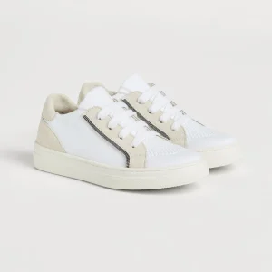 Suede and knit sneakers