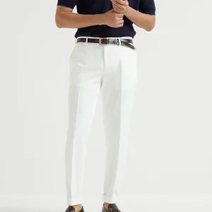 Gabardine garment dyed trousers
