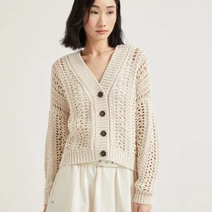 Ribbed Net cardigan
