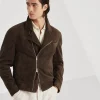 Suede biker jacket