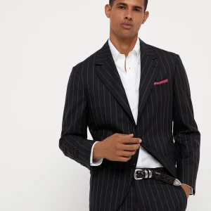 Wide chalk stripe blazer