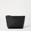 Leather clutch bag with monili