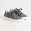 Suede and knit sneakers