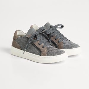Suede and knit sneakers